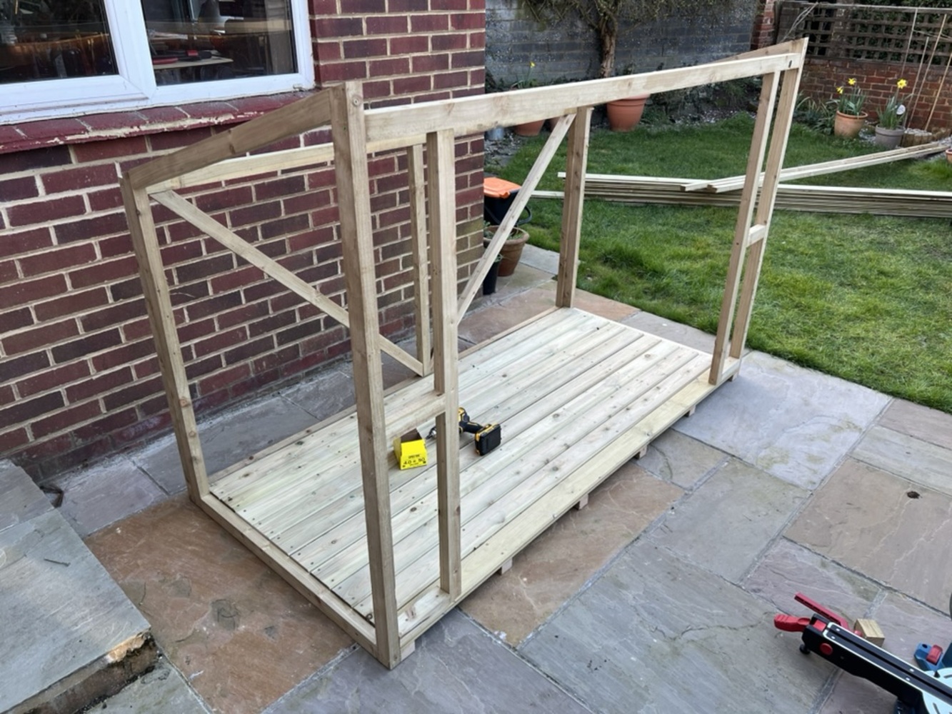 Shed build in progress