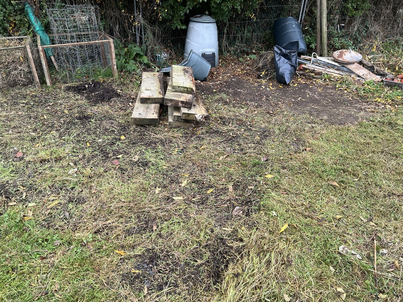 Clearing rubbish.